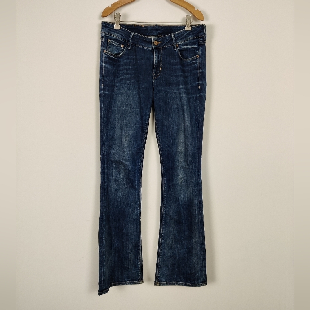 H&M &Denim Men's Boot Cut Low Waist Wide Flare Leg Jeans Medium Y2K Denim Pants